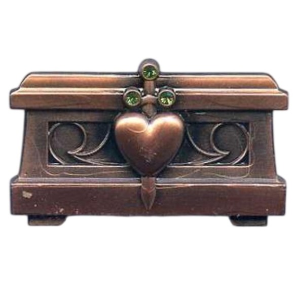 Disney Jewelry - Disney Pin Snow White Evil Queen Huntsman Heart Box Movie Bronze Color 111729